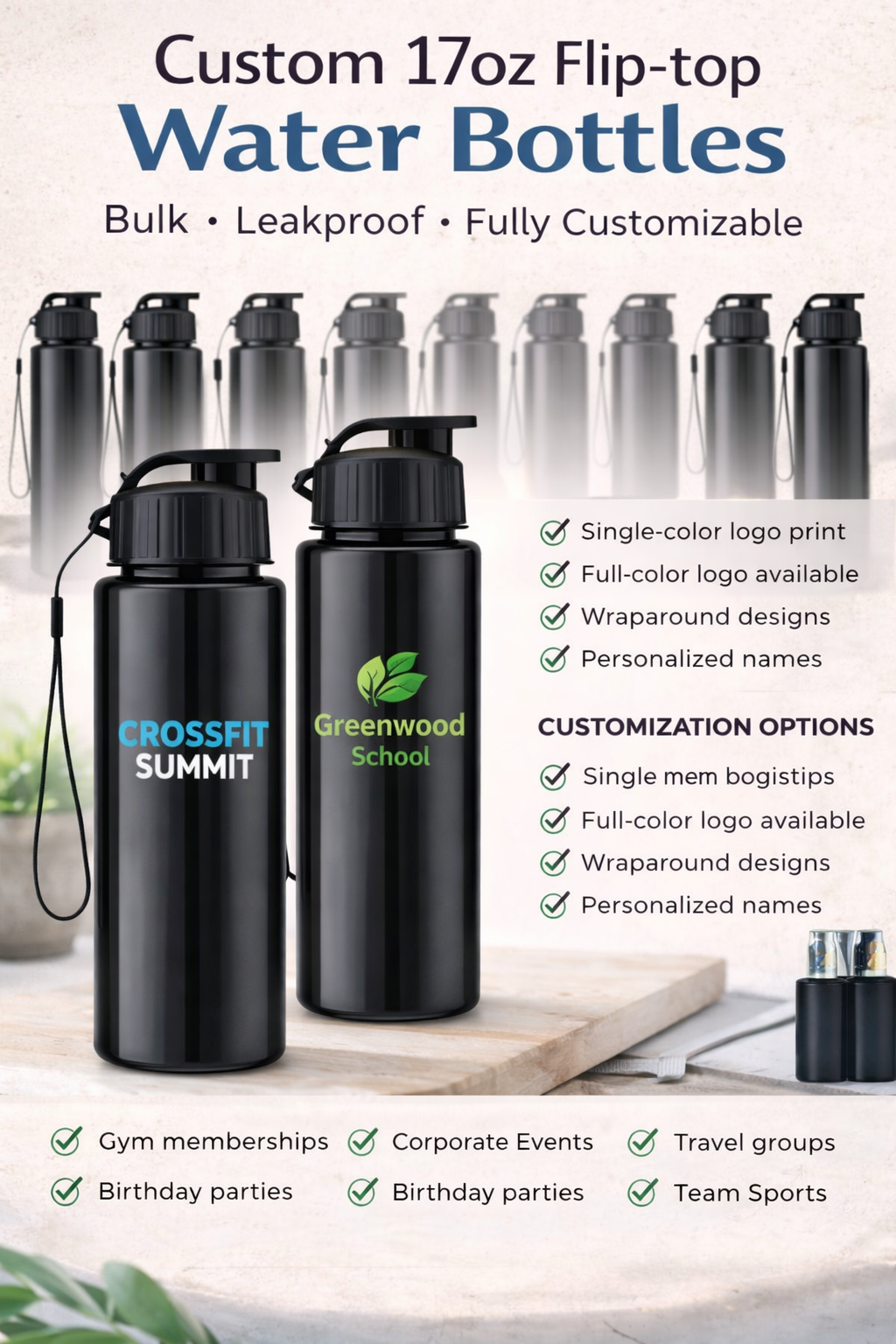 Custom 17oz Water Bottles
